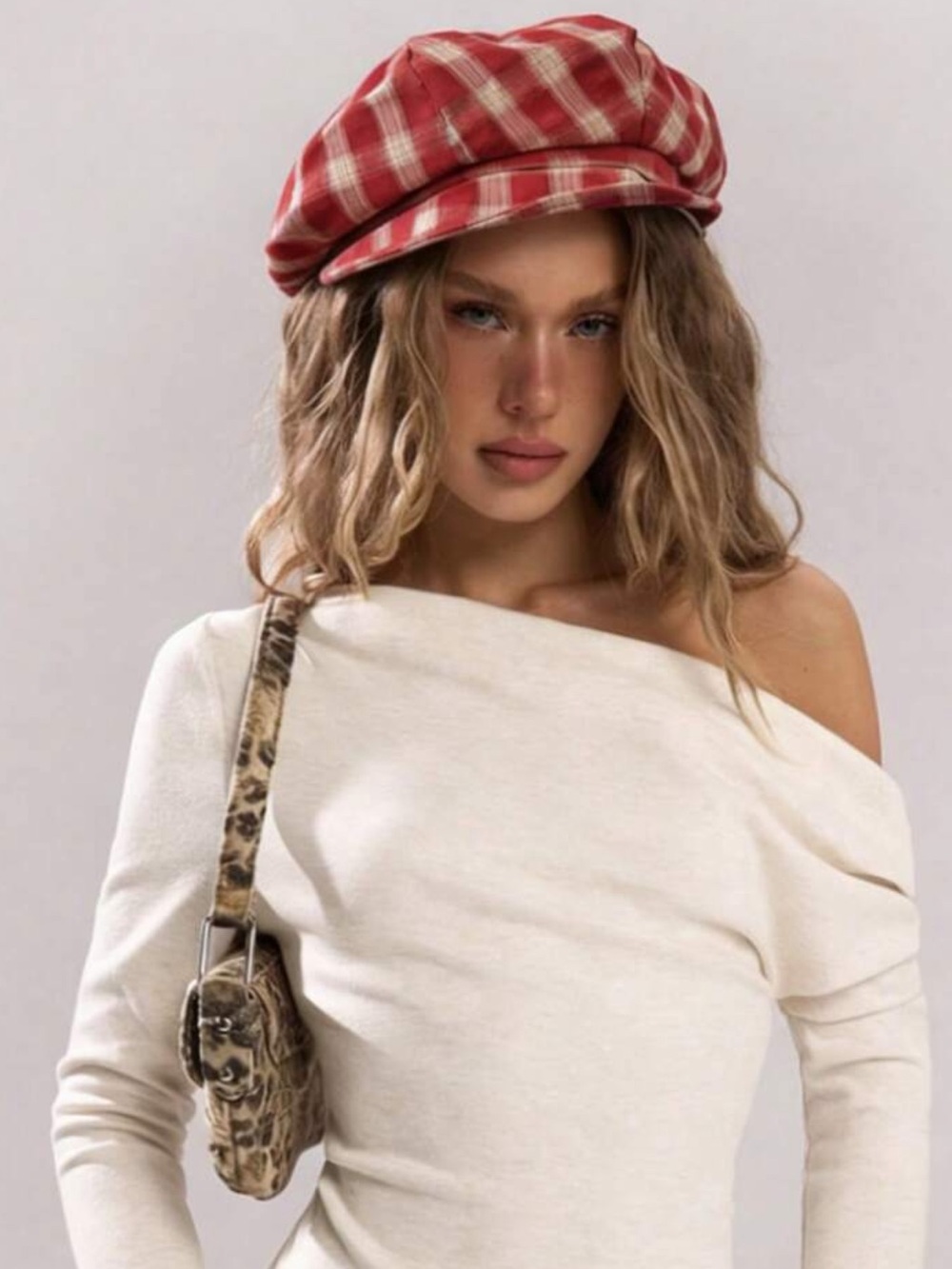 1pc Retro Plaid Beret Hat, Summer Painter Cap,